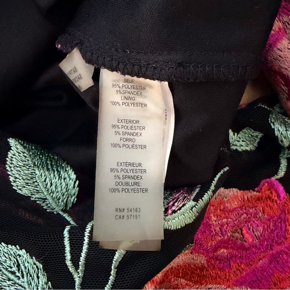 Siena Women's Floral Embroidered Mesh Black and Pink Bodycon Dress Size 16 - Picture 7 of 7